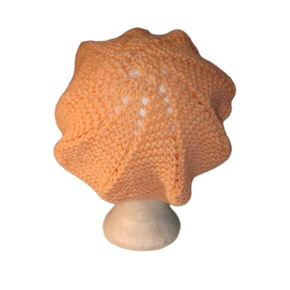 NEW! Hand Crocheted Peach Colour Tam Hat 4503 - Picture 2 of 5
